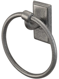 Wrought-Steel Towel Ring with Providence Rosette
